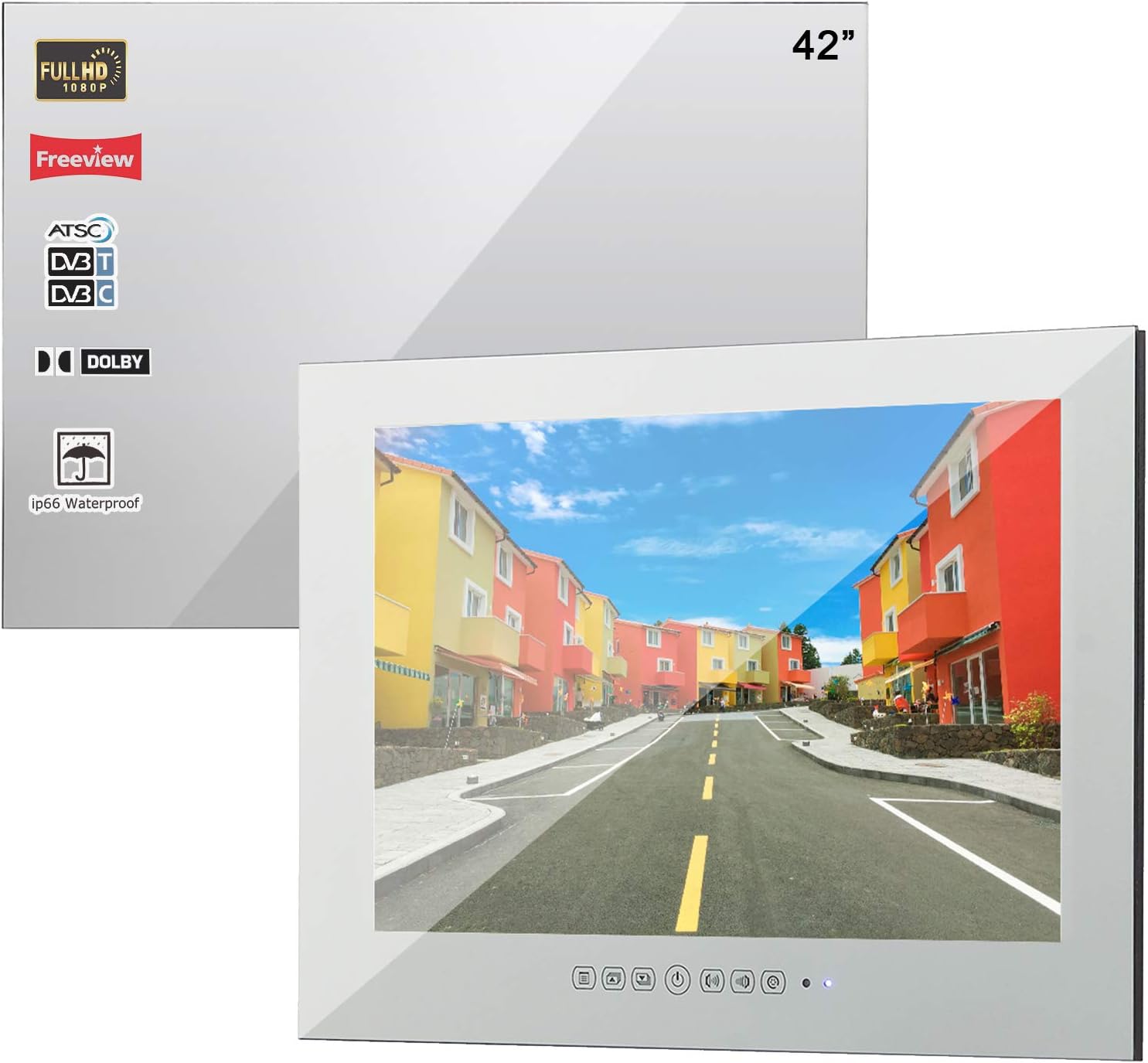 Soulaca 42 inches Indoor Advertising LED TV Display IP66 Magic Mirror Waterproof Bathroom TV M420LN (ATSC)