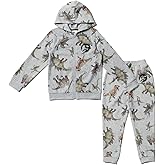 Jurassic World Dinosaur T-Rex Fleece Zip Up Hoodie Set Little Kid to Big Kid