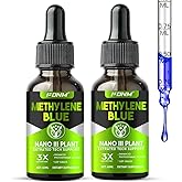 Methylene Blue Drops, 2 PCS Methylene Blue Pharmaceutical Grade Supplement, Strength Brain Health, Support High Purity Cognitive, 1% USP Grade Solution, No Formaldehyde & GMO, Easy to Use Dropper