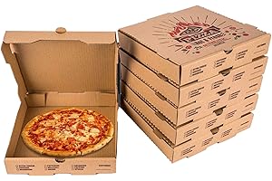 SIMPLEPACK Pizza Boxes Inches - Kraft Corrugated B-Flute Cardboard Pizza Boxes – Eco-Friendly Pizza box Keeps Pizza Hot and Fresh Pack of 50 - Made in the USA (Kraft/Brown, 18")