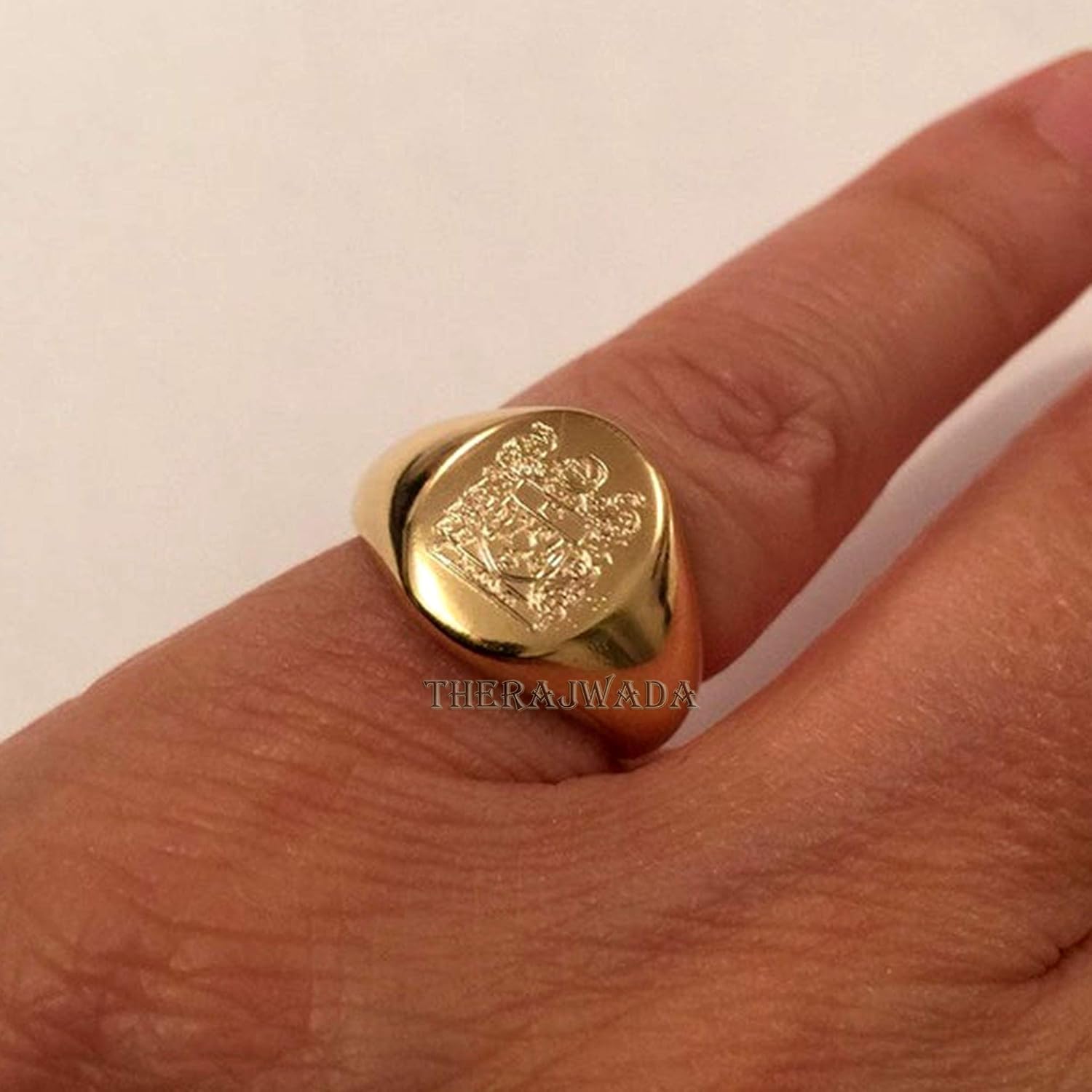 stainless steel family crest ring