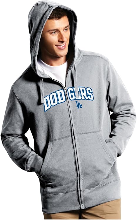 MLB Los Angeles Dodgers Men's Full Zip Hoodie, Grey Heather, X-Large: Amazon.co.uk: Clothing