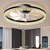 Ceiling Fans with Lights and Remote, 20" Modern Low