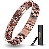 Fashtour Copper Magnetic Cross Bracelet for Men - Ultra Strength Magnetic Mens Cross - With Size Adjustment Tool