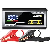 AUXITO 6000A Jump Starter, 12V Car Battery Jump Starter, Up to All Gas &amp; 12L Diesel Engine with LED Display, Portable Jump Box with 3 Modes Flashlight and Jumper Cable, Storage Case