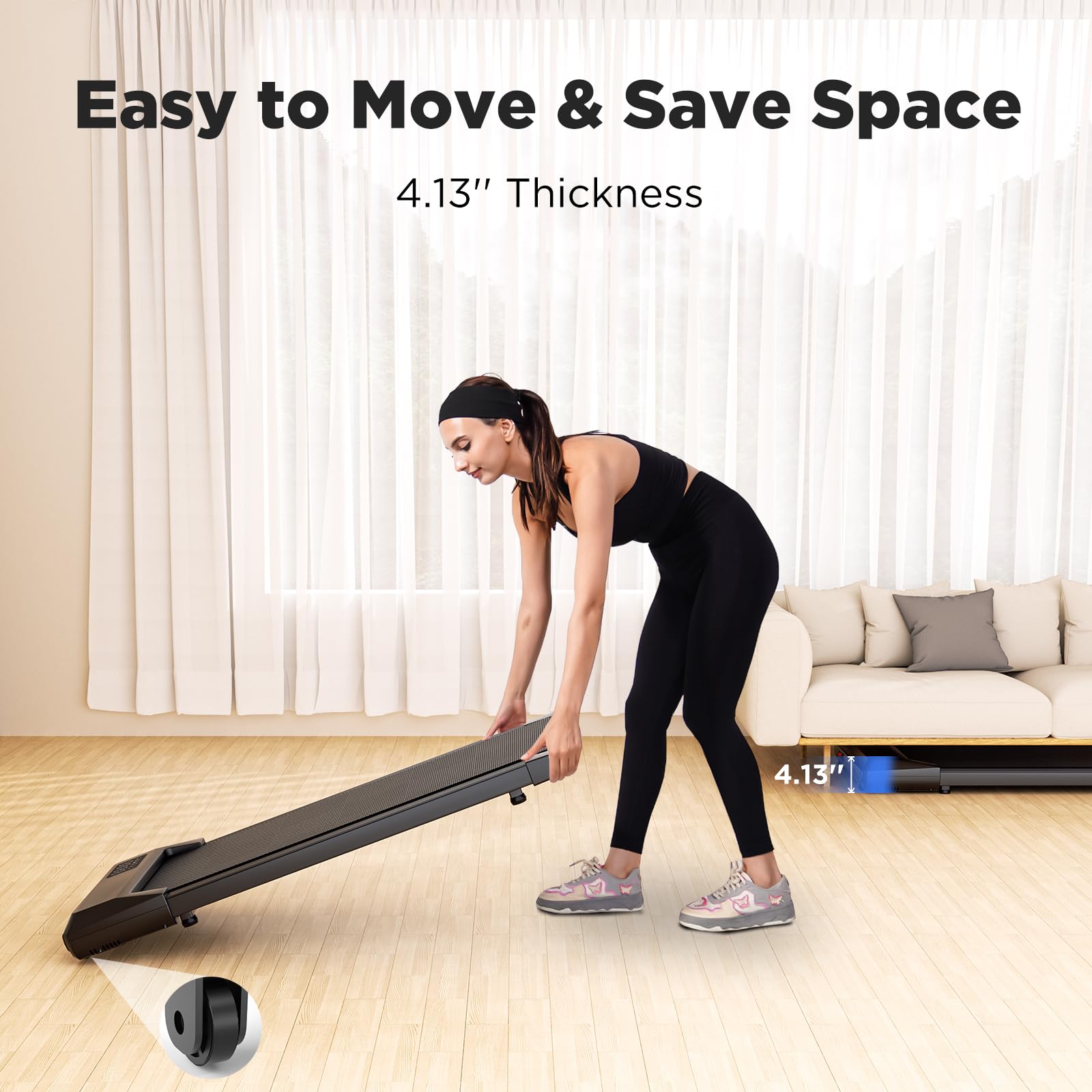 SupeRun Walking Pad with Incline, Under Desk Treadmill, 3 in 1 Portable Treadmills for Home with Remote Control LED Display, 2.5 HP Quiet Mini Treadmill for Office Home Use, 300 Lbs Capacity