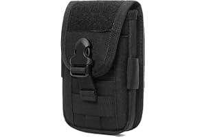 Azarxis Tactical Cell Phone Holster Pouch, Tactical Smartphone Pouches EDC Cellphone Case Molle Gadget Bag Molle Attachment B