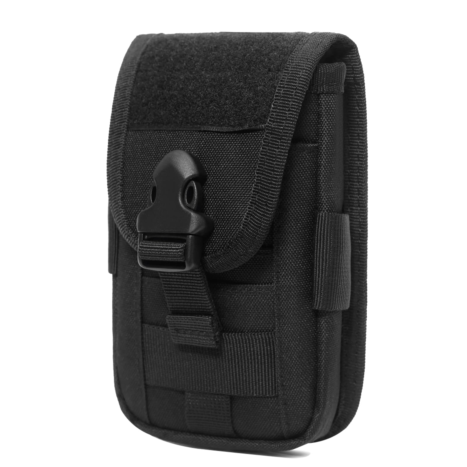 Azarxis Tactical Molle Pouch, Mobile Phone Belt Holster Smartphone Holder Utility EDC Waist Pack Gadget Tool Organizer IFAK Bag (Black)