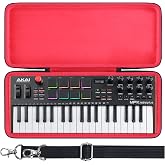 co2CREA Hard Travel Case for Akai MPK Mini Plus 37 Keys Keyboard Controller | Portable Storage Box, Protective EVA Carrying Bag with Shockproof Foam Cushion and Handle