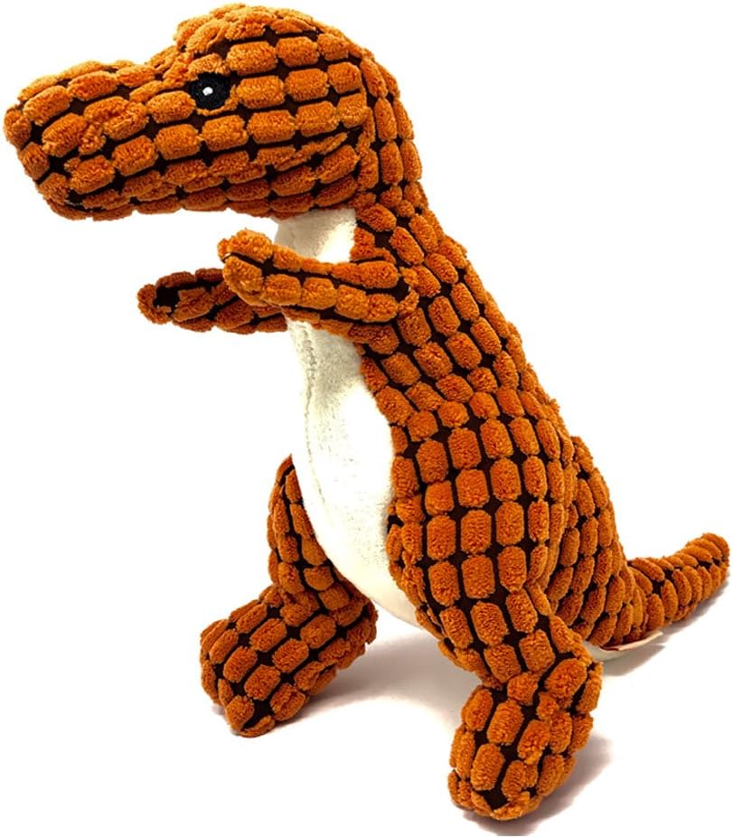 Petpany Dog Squeaky Toy Soft Pet Chewing plush Toy with Dinosaur Shape