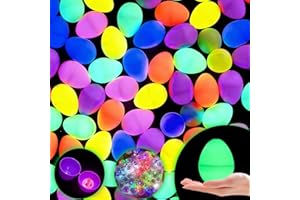 Glow in the Dark Easter Eggs Set - 100 Eggs with 110 Mini Light Balls - Multiple Colors for Basket Stuffers Fillers Gift - Un