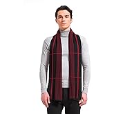 BMVMB Men Winter Cashmere Scarf Wool Soft Warm Knitted Plaid Scarves for Men