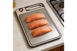 Titanium Cutting Board with Built-in Knife Sharpener, Double-Sided Pure Titanium & PP Kitchen Board - Food Prep Board for Mea