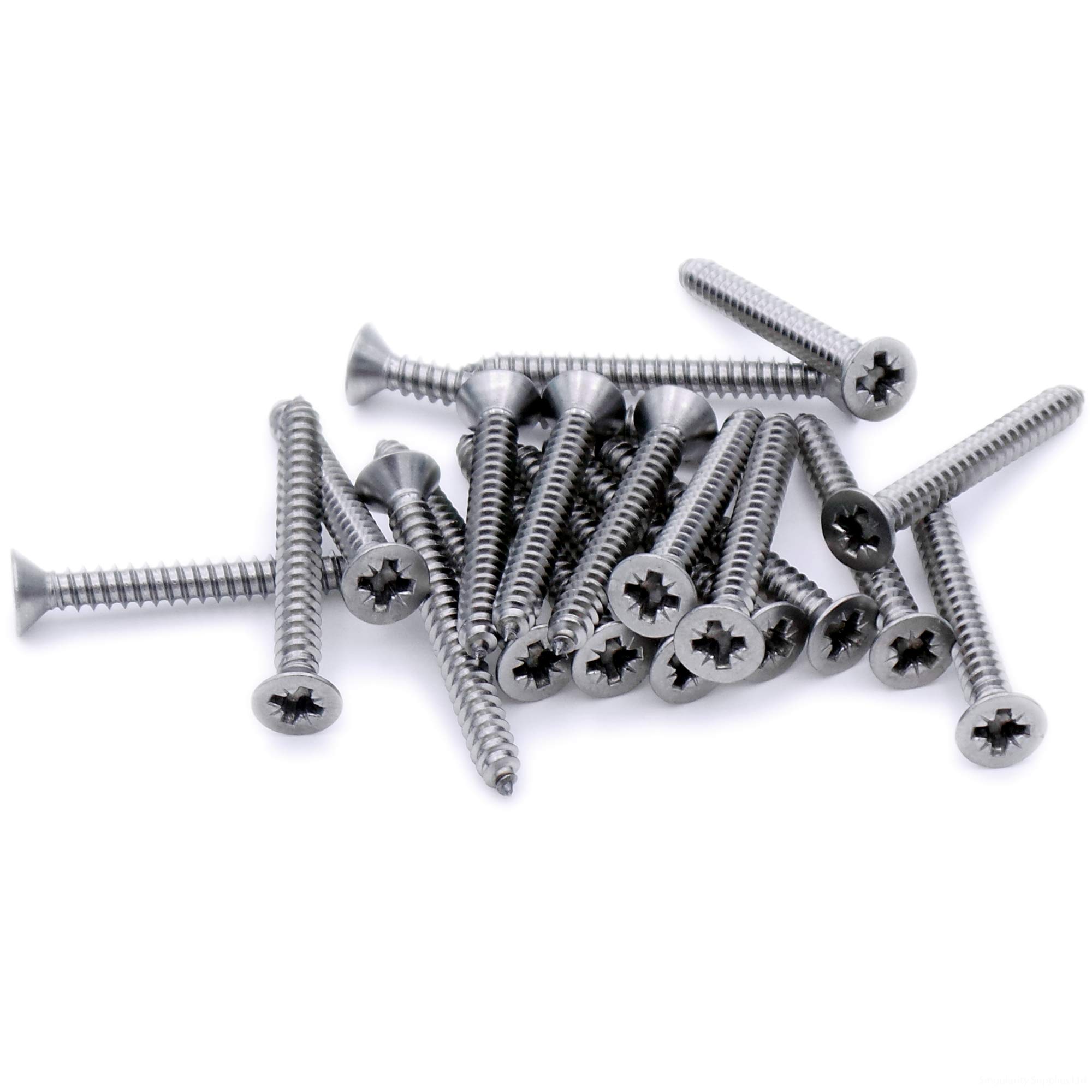 No.10 x 2.75 (4.8mm x 70mm) Pozi Countersunk Self-Tapping Screw - Stainless Steel (A2) (Pack of 20)