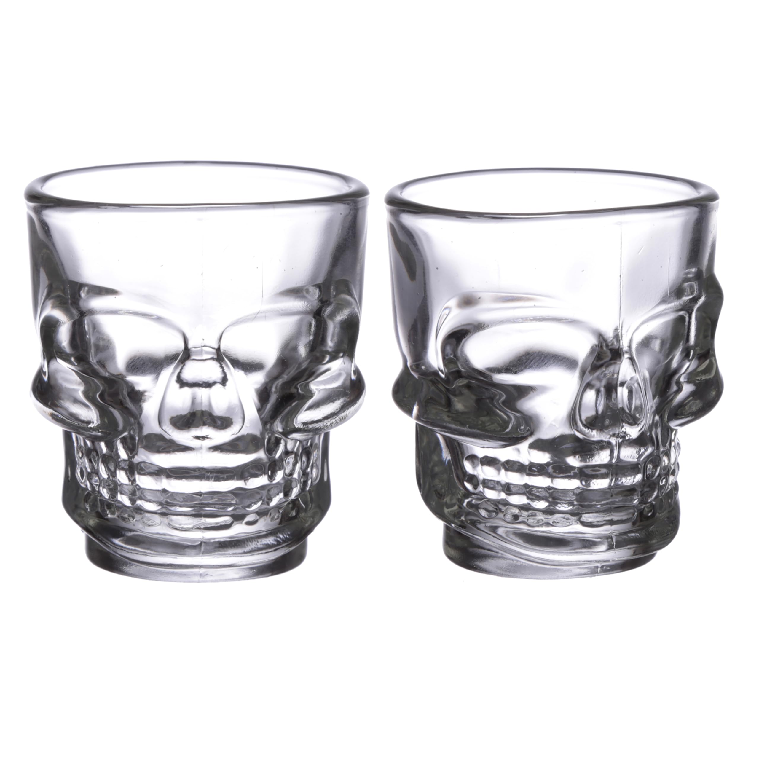 Puckator Set of 2 Skulls and Roses Glass Skull Shot Glasses (60ml)