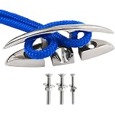 Laorde Boat Cleat 5" 6 inch 316 Stainless Steel Folding Cleats Marine Grade Rope Cleat Flip Up Dock Cleat for Boat Kayak and Decoration with Fastener