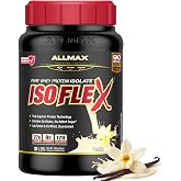 ALLMAX ISOFLEX Whey Protein Isolate, Vanilla, 2 lb | Supports Lean Muscle Growth, Enhances Recovery, 27g Whey Protein Isolate, Ultra-Pure, Gluten Free
