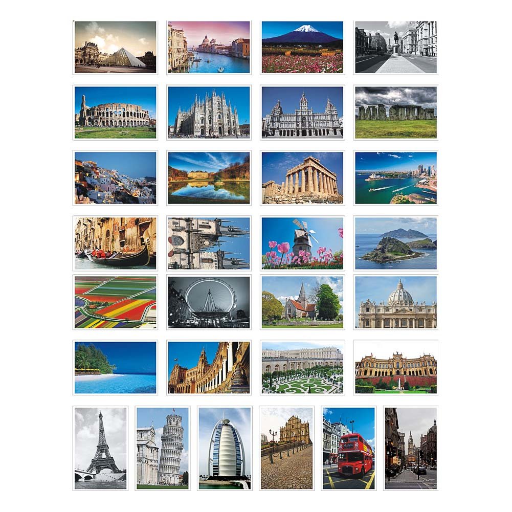 30 Pcs Artistic Postcards Picture Postcards Travel Photo Souvenir Gift Cards, Around The World 1
