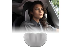 HOPON Headrest Pillow for Tesla Model 3 Model Y,Tesla Neck Pillow with Breathable Fabric,Soft Pillow for Relieving Stiffness,Memory Foam Tesla Accessories 1 Pack - Gray