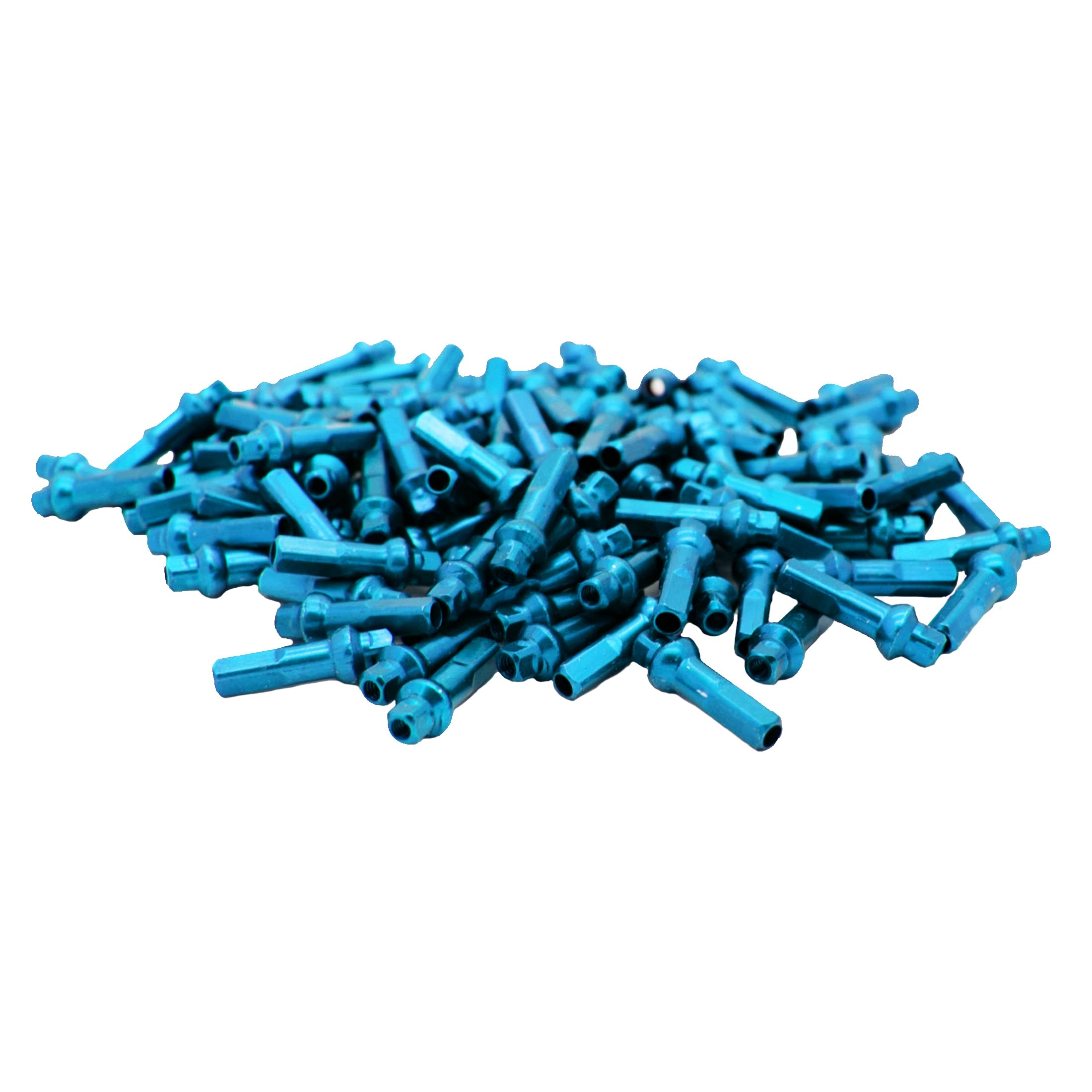 Sapim Double Square Aluminium Nipples, 18mm (Pack of 100), Blue