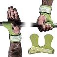 MANUEKLEAR Gym Straps Weight Lifting, Double Leather Lifting Straps for Men Deadlift with Cushion Wrist Loop, Gym Lifting Wrist Wraps for Weightlifting
