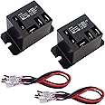 Tnisesm 2PCS Sealed Power Relay SPDT AC120V Coil, 20 Amp 120 VAC with Flange Mounting and 10 Quick Connect Terminals Wires Hi