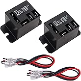 Tnisesm 2PCS Sealed Power Relay SPDT AC120V Coil, 20 Amp 120 VAC with Flange Mounting and 10 Quick Connect Terminals Wires Hi