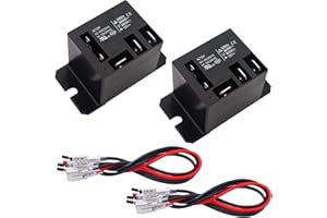 Tnisesm 2PCS Power Relay AC120V Coil, 30A SPDT(1NO 1NC) with Flange Mounting and 10 Quick Connect Terminals Wires Mini Relay NT90-AC120V-10X
