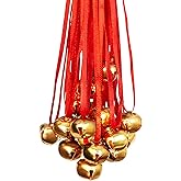 Jingle Bell Necklaces - 48 Pc - Bulk Christmas Necklaces - Gold Bell Necklaces - Funny Party Hats