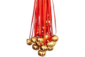 Jingle Bell Necklaces - 48 Pc - Bulk Christmas Necklaces - Gold Bell Necklaces - Funny Party Hats