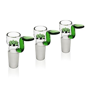 REANICE 3-Pack Flutschkopf Für Glas Bongs Schliff 14.5mm Grün Bong Hut