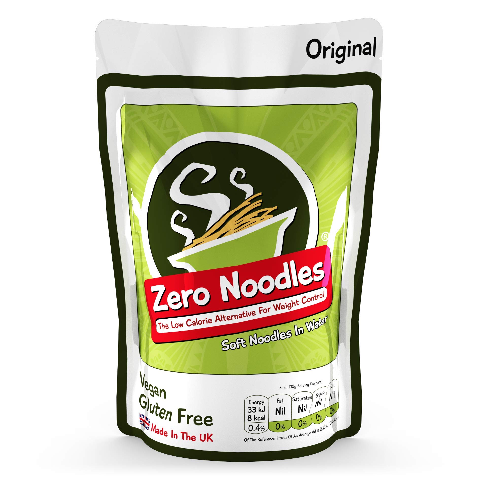 Zero Noodles Original 200g - UK Made Shirataki / Konjac Noodles (5 Packs)