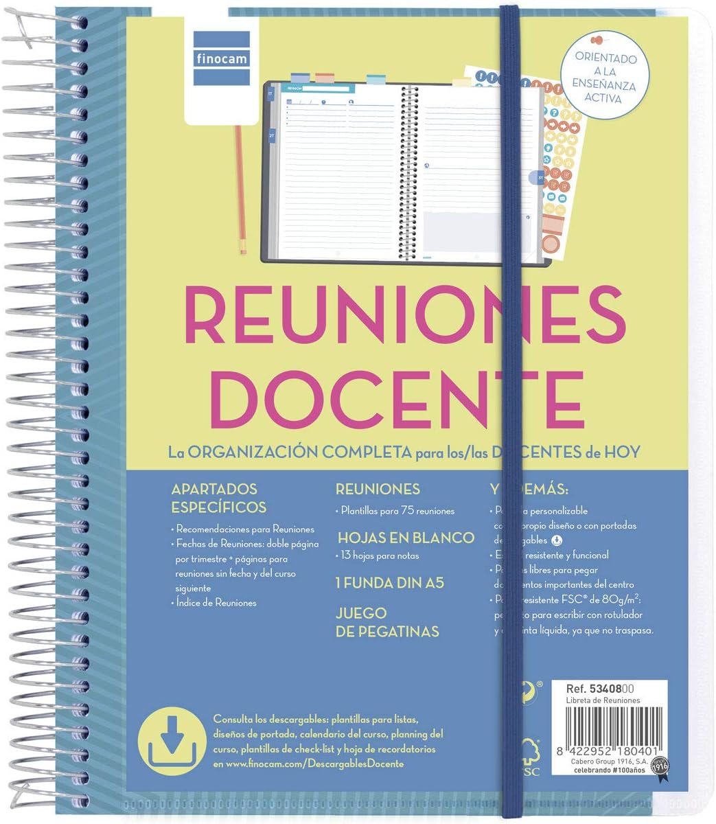 Teacher Meeting Book Spanish, weiß, Mediano