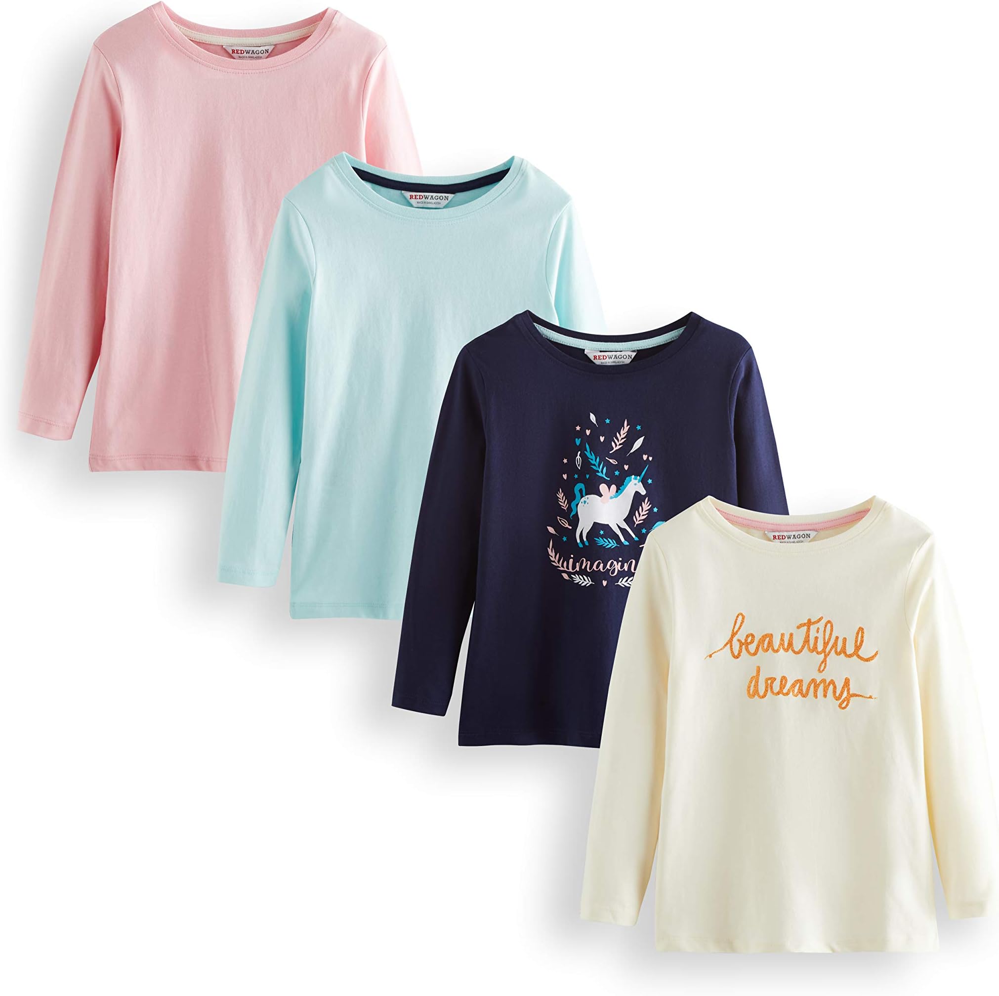 Amazon Brand - RED WAGON Girl's Graphic Long Sleeve Top