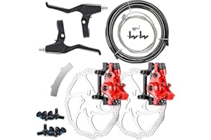 Farbetter Bike Disc Brake Kit, Including Front and Rear Caliper, Brakes Cables, Brake Levers, 160mm Rotor, With Cable End Tip
