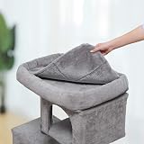 Feandrea Cat Tree Tower 84 cm Large Cat Condo with 2 Caves Light Grey PCT61WV2 view 5