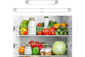 RAJOVE RV Refrigerator Bars - Adjustable 12.5-22.3" Stainless Steel Tension Rods, 2-Pack | Essential RV & Camper Accessories for Securing Food and Drink, Prevents Spills