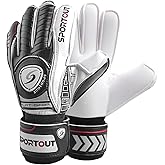 Sportout Goalkeeper Gloves with Fingersave, Breathable Soccer Goalie Gloves, 4mm Latex, for Kids, Youth and Adult