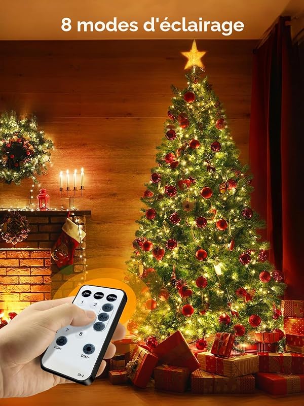 20M Guirlande Lumineuse de Noël, 200 LED Lumières de Noël