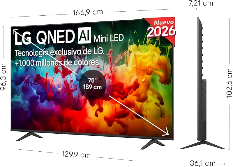75QNED70B6A - Smart TV QNED MiniLED AI 75" 4K Sin Reflejos 94%, 2026