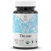 Garden Organics Thyme 60 Capsules | High-Potency Capsules, Herbal Dietary Supplements | Made with Vegetable Capsules and USDA Organic Thyme (Thymus Vulgaris) Dried Leaf (60 Capsules)