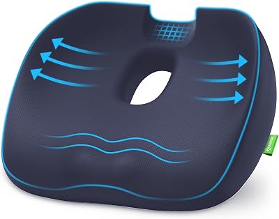 AUVON Donut Pillow Seat Cushion Memory Foam Navy Blue for Hemorrhoids