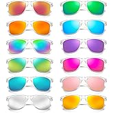 12/24 Pack Neon Color Sunglasses Classic Mirrored Lenses Glasses Men/Women Bulk Birthday Beach Pool Party Favors
