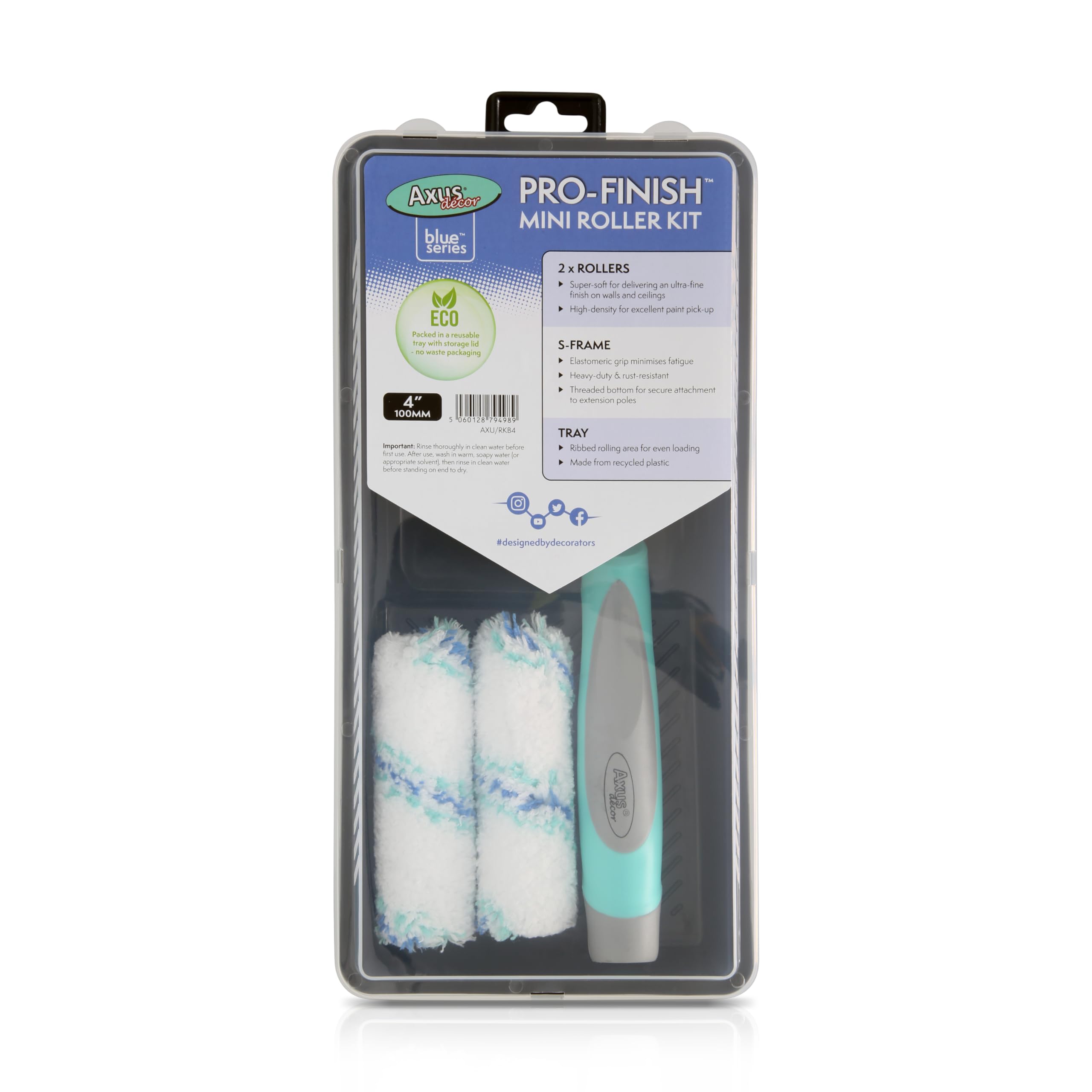 Axus Decor HD Foam Mini Roller Kit - White (AXU/RKW4)