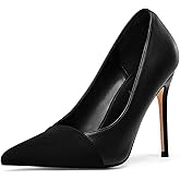 Elisabet Tang Women's High Heels Pumps Closed Pointed Toe Stiletto 4inch Heels Classic Office Special Dressy Wedding Pump Shoes