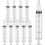 10 Pack Plastic Syringe Liquid Measuring Syringes Without Needle for Epoxy Resin, Craft, Scientific Labs, Feeding Pets Animal