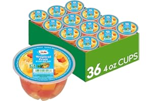 Dole Fruit Bowls Tropical Fruit in 100% Juice Snacks, 4oz 36 Total Cups, Gluten & Dairy Free, Bulk Lunch Snacks for Kids & Adults