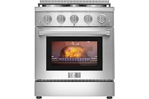 Empava Freestanding Slide-In Gas Range, Single Oven 4.2 cu. Ft, Pro-Style with 4 Sealed Ultra High-Low Burners-Heavy Duty Continuous Grates in Stainless Steel, CSA Certified, 30 Inch