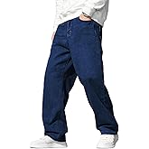 JMIERR Men's Baggy Jeans Wide Leg Skater Hip Hop Denim Pants Loose Fit Streetwear