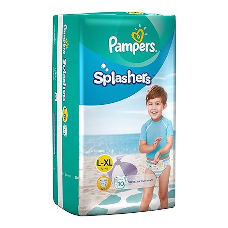 Pampers: Splashers Pant Style bBaby Swim Diapers for Swimming (Large to X-Large) (Pack of 10 Diapers)